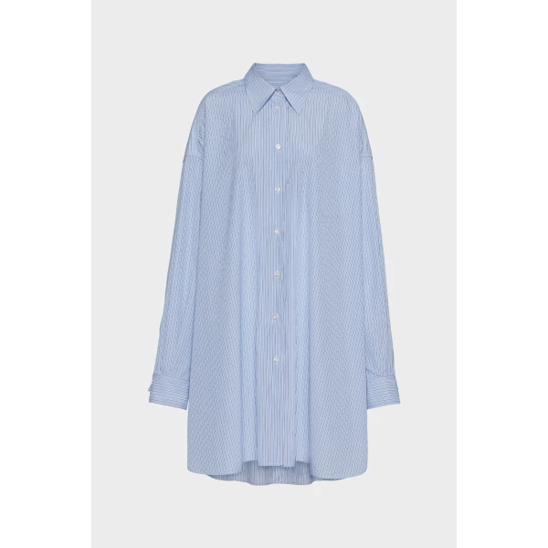 Maison Margiela Cotton Poplin Pinstripe Shirt in White | Shirts | Luxury Shoes 