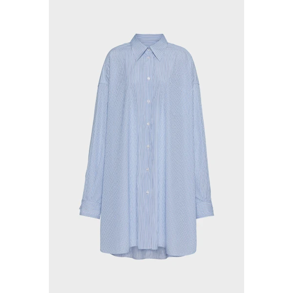 Maison Margiela Cotton Poplin Pinstripe Shirt in White | Shirts | Luxury Shoes 
