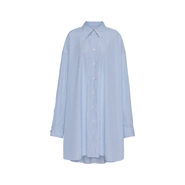 Maison Margiela Cotton Poplin Pinstripe Shirt in White | Luxury Shoes 