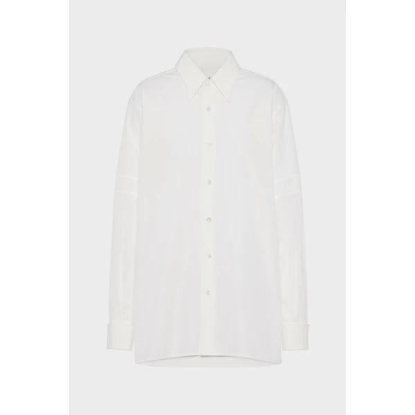 Maison Margiela Cotton Poplin Shirt in White | Shirts | Luxury Shoes 