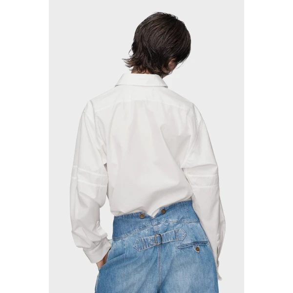 Maison Margiela Cotton Poplin Shirt in White | Shirts | Luxury Shoes 