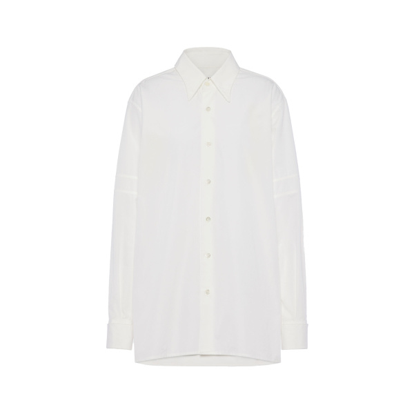 Maison Margiela Cotton Poplin Shirt in White | Luxury Shoes 