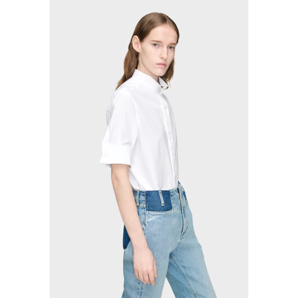 Maison Margiela Cotton Short-Sleeve Shirt in White | Shirts | Luxury Shoes 