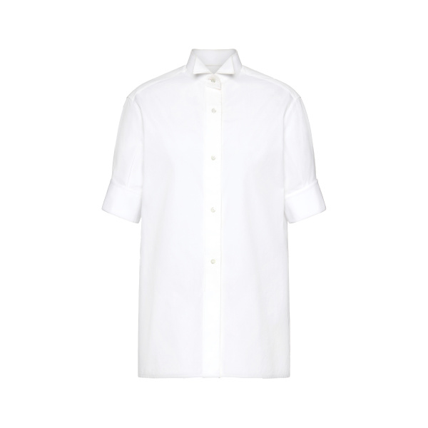 Maison Margiela Cotton Short-Sleeve Shirt in White | Luxury Shoes 