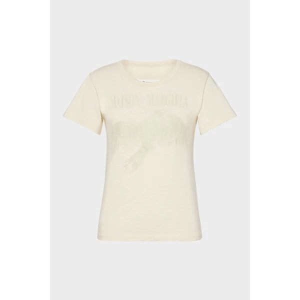 Maison Margiela Cotton T-Shirt in Cream | T-shirts | Luxury Shoes 