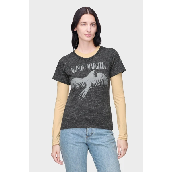 Maison Margiela Cotton T-Shirt in Dark Grey | T-shirts | Luxury Shoes 
