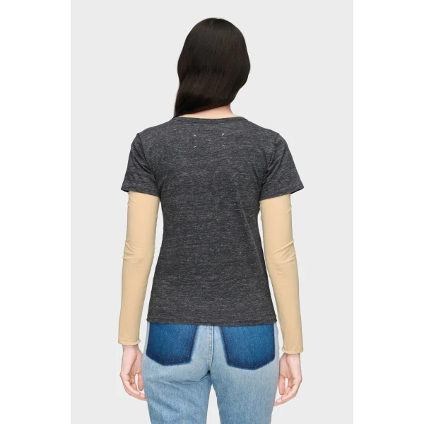 Maison Margiela Cotton T-Shirt in Dark Grey | T-shirts | Luxury Shoes 