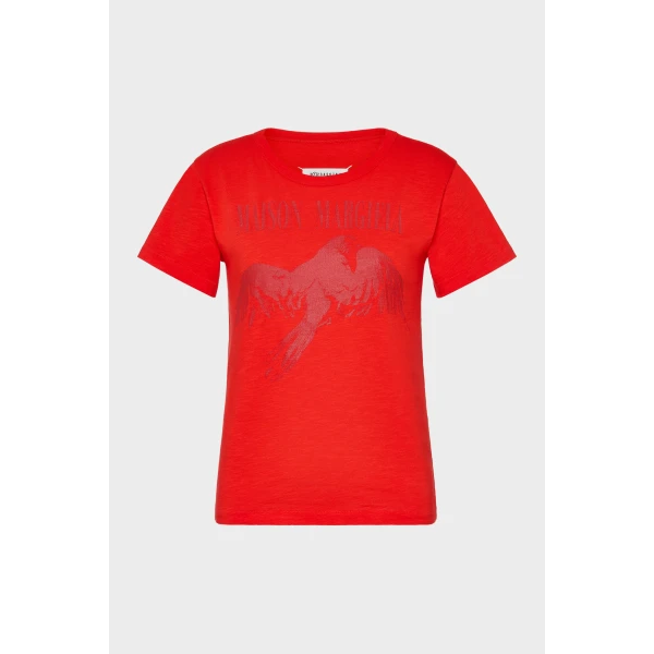 Maison Margiela Cotton T-Shirt in Red | T-shirts | Luxury Shoes 