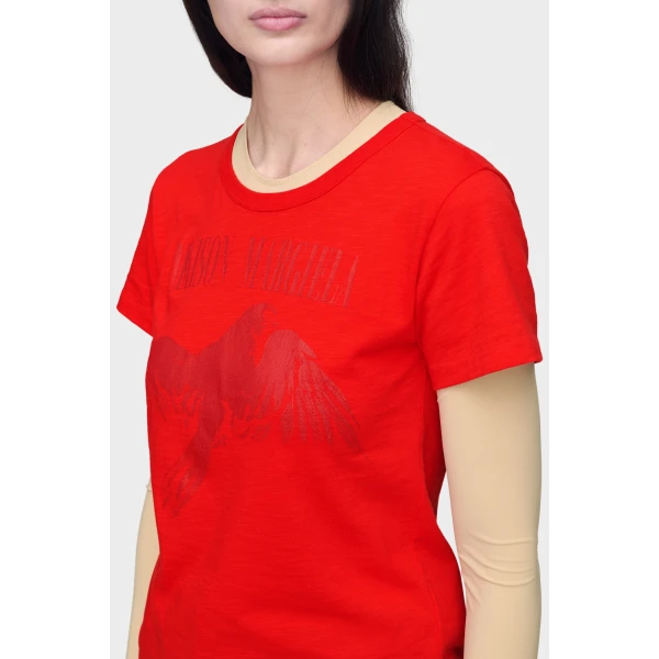 Maison Margiela Cotton T-Shirt in Red | T-shirts | Luxury Shoes 