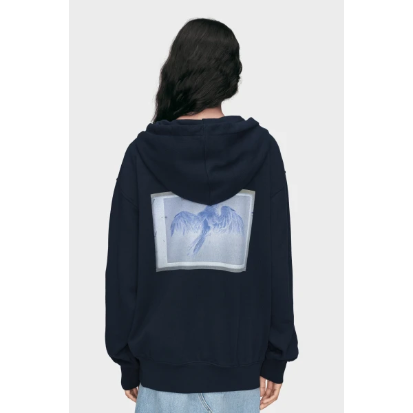 Maison Margiela Cotton Zip Hooded Sweatshirt in Blue | Hoodies | Luxury Shoes 