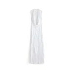 Maison Margiela Cowl-Neck Crinkled Maxi Dress in White | Luxury Shoes 