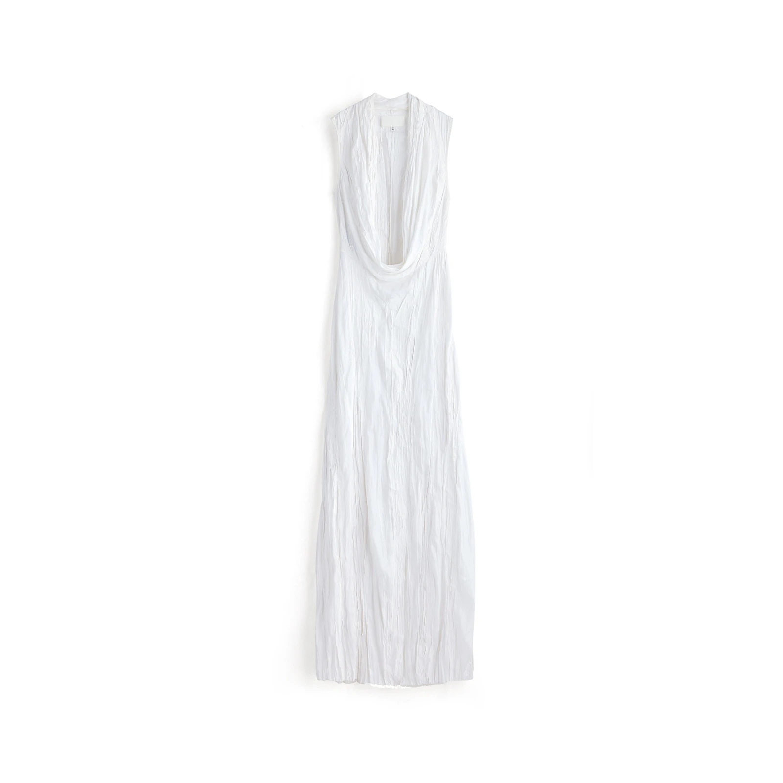 Maison Margiela Cowl-Neck Crinkled Maxi Dress in White Maison Margiela Cowl-Neck Crinkled Maxi Dress in White | Luxury Shoes