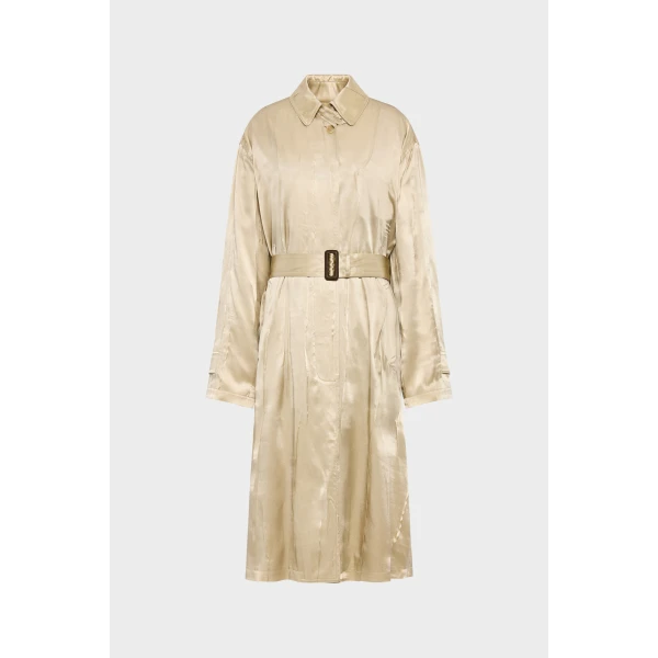 Maison Margiela Creased Silk Trench Coat in Pink Beige | Trench Coat | Luxury Shoes 