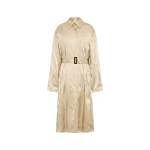 Maison Margiela Creased Silk Trench Coat in Pink Beige | Luxury Shoes 