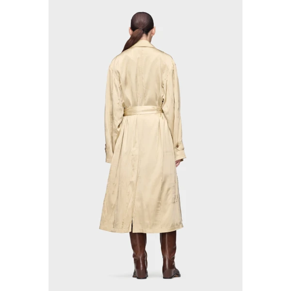 Maison Margiela Creased Silk Trench Coat in Pink Beige | Trench Coat | Luxury Shoes 