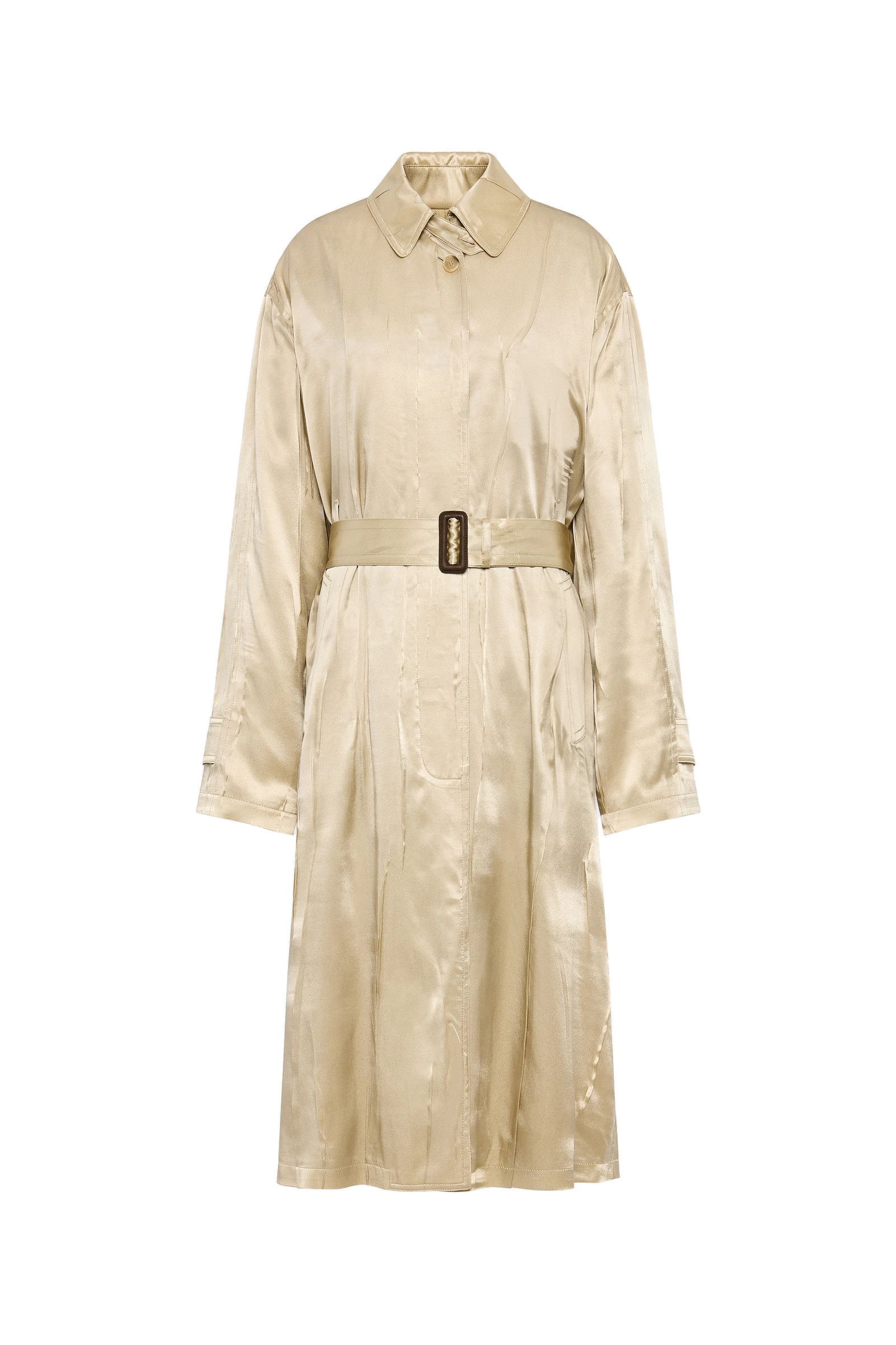Maison Margiela Creased Silk Trench Coat in Pink Beige Maison Margiela Creased Silk Trench Coat in Pink Beige | Luxury Shoes