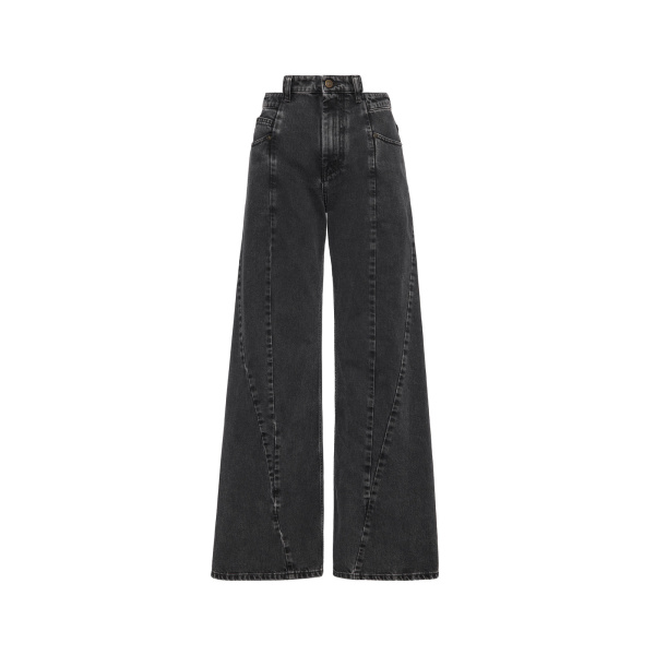 Maison Margiela Curved Seam Cut-Out Jeans in Black | Luxury Shoes 