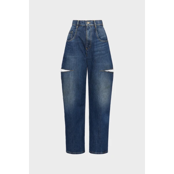 Maison Margiela Cut-Out Jeans in Washed Indigo | Denim | Luxury Shoes 