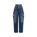 Maison Margiela Cut-Out Jeans in Washed Indigo | Luxury Shoes 