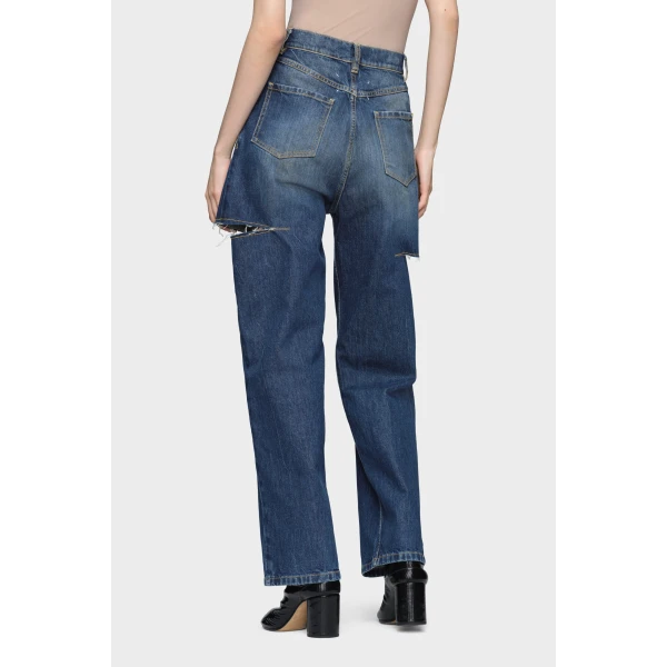 Maison Margiela Cut-Out Jeans in Washed Indigo | Denim | Luxury Shoes 