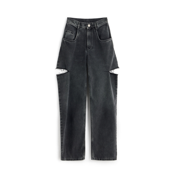 Maison Margiela Cut-Out Wide-Leg Jeans in Black | Luxury Shoes 