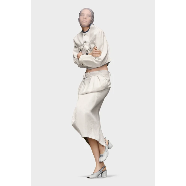 Maison Margiela Denim Gathered Skirt in White | Denim Skirts | Luxury Shoes 