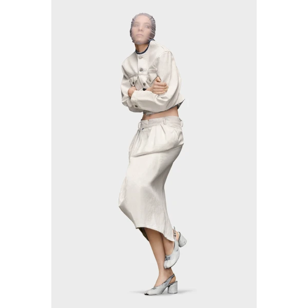 Maison Margiela Denim Gathered Skirt in White | Denim Skirts | Luxury Shoes 