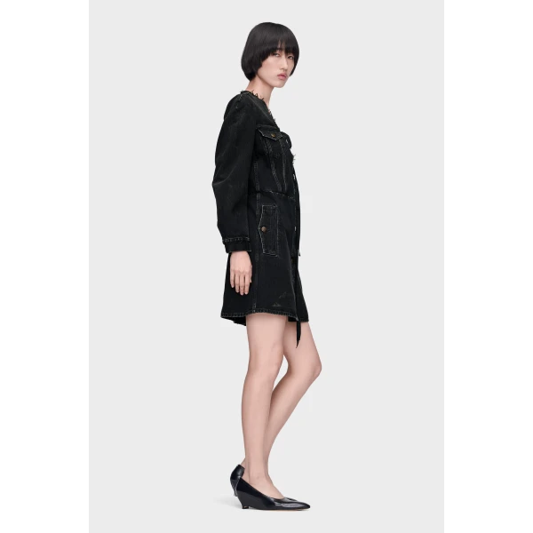 Maison Margiela Denim Jacket in Black | Denim | Luxury Shoes 