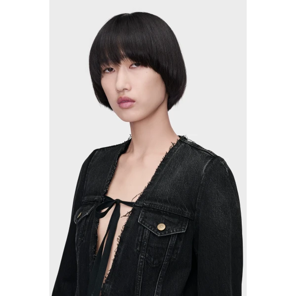 Maison Margiela Denim Jacket in Black | Denim | Luxury Shoes 