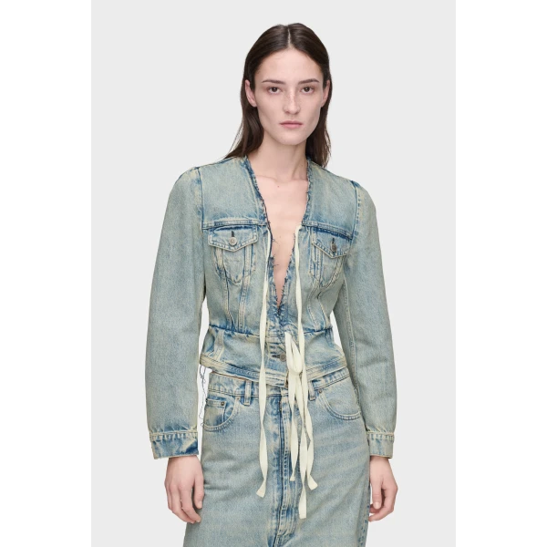 Maison Margiela Denim Jacket in Light Blue | Denim | Luxury Shoes 