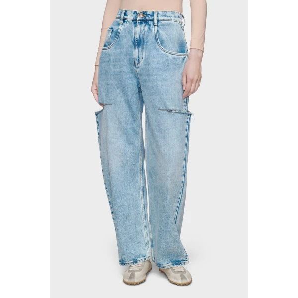 Maison Margiela Denim Jeans with Slash Details in Blue Jeans | Denim | Luxury Shoes 