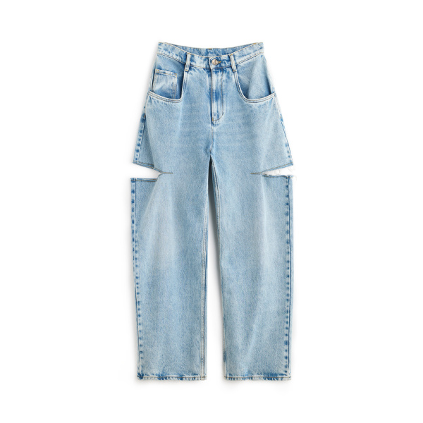Maison Margiela Denim Jeans with Slash Details in Blue Jeans | Luxury Shoes 
