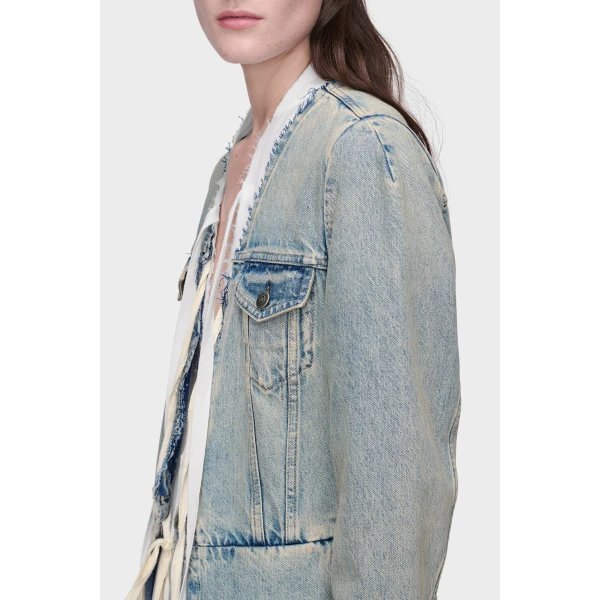 Maison Margiela Denim Maxi Coat in Light Blue | Coats | Luxury Shoes 