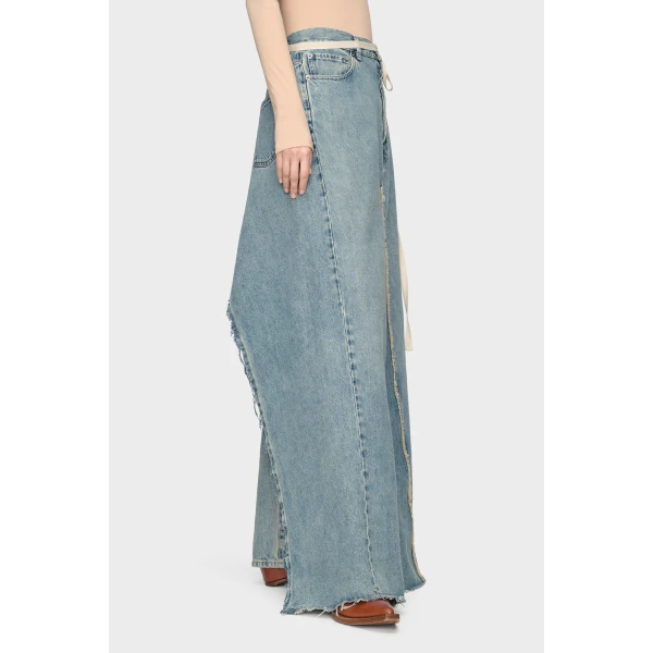 Maison Margiela Denim Maxi Skirt in Light Blue | Denim Skirts | Luxury Shoes 