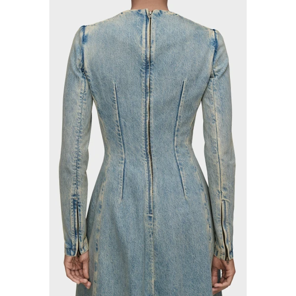 Maison Margiela Denim Midi Dress in Light Blue | Midi Dresses | Luxury Shoes 