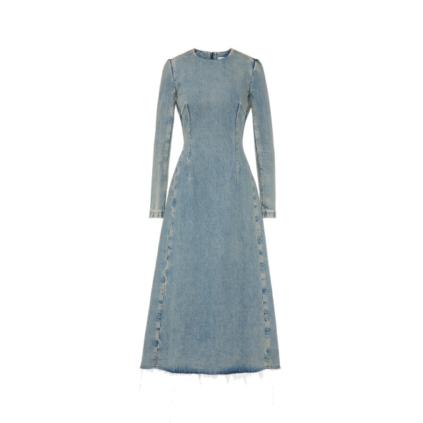 Maison Margiela Denim Midi Dress in Light Blue | Luxury Shoes 