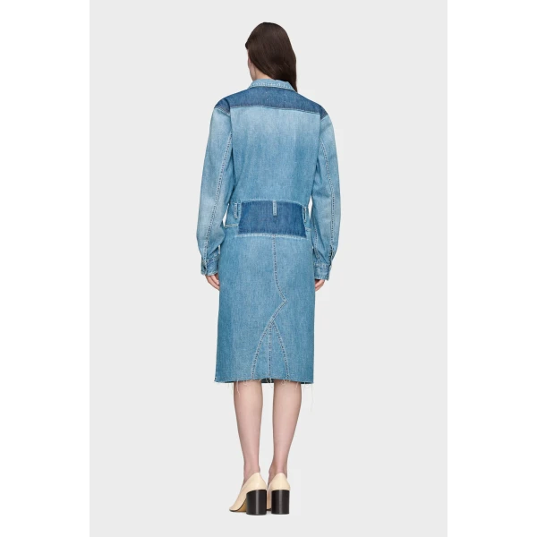 Maison Margiela Denim Midi Shirt Dress in Blue Jeans | Midi Dresses | Luxury Shoes 