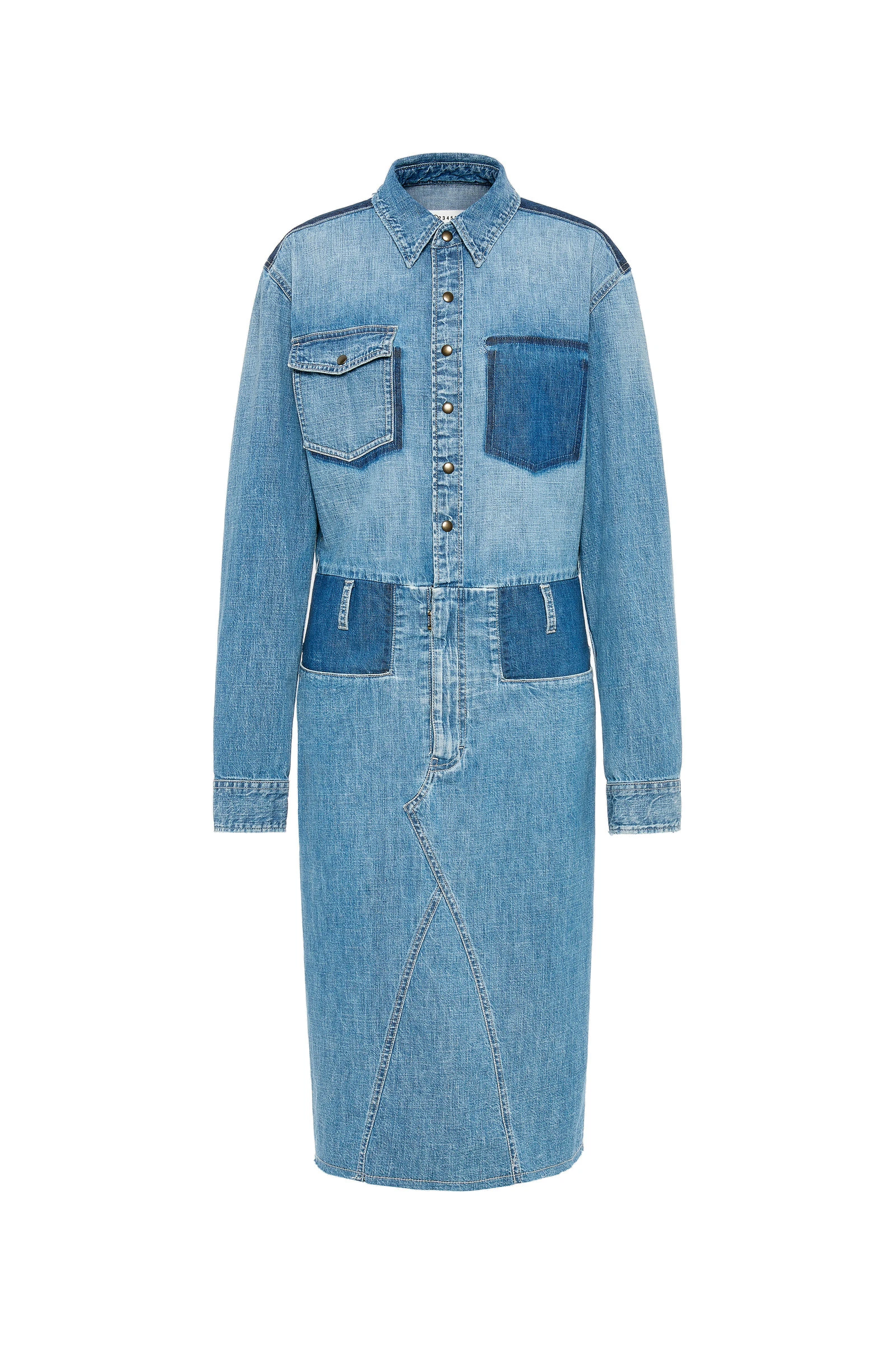 Maison Margiela Denim Midi Shirt Dress in Blue Jeans Maison Margiela Denim Midi Shirt Dress in Blue Jeans | Luxury Shoes