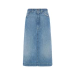Maison Margiela Denim Midi Skirt in Vintage Medium Blue | Luxury Shoes 
