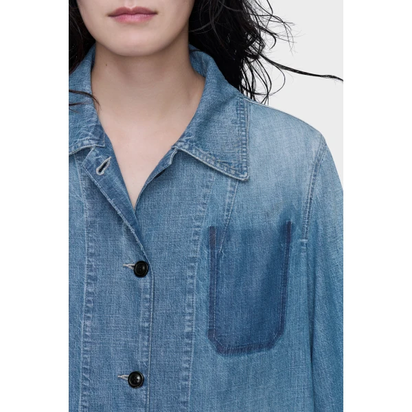 Maison Margiela Denim Shirt in Vintage Medium Blue | Shirts | Luxury Shoes 