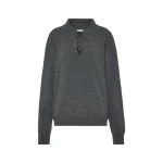 Maison Margiela Draped Collar Wool Polo Sweater in Grey | Luxury Shoes 