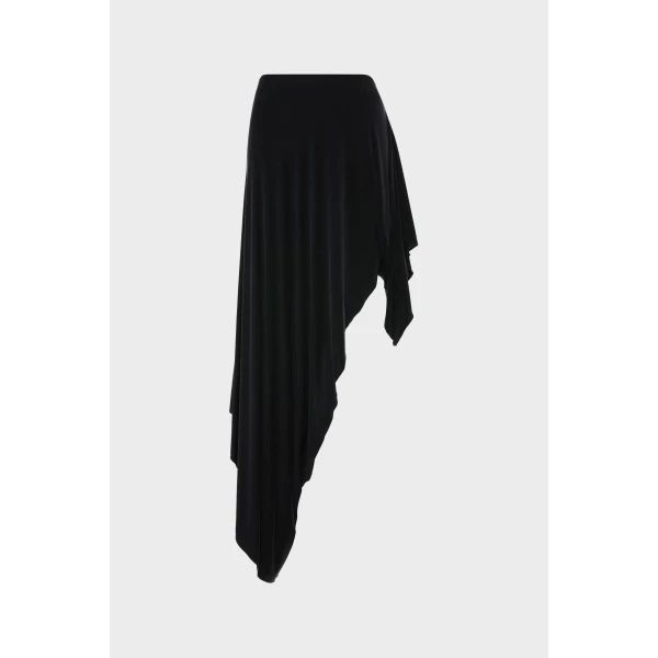 Maison Margiela Draped Long Skirt in Black | Maxi Skirts | Luxury Shoes 