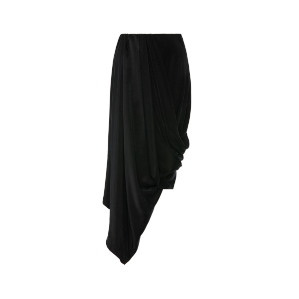 Maison Margiela Draped Midi Skirt in Black | Luxury Shoes 
