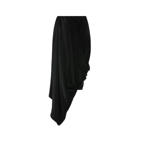Maison Margiela Draped Midi Skirt in Black | Luxury Shoes 