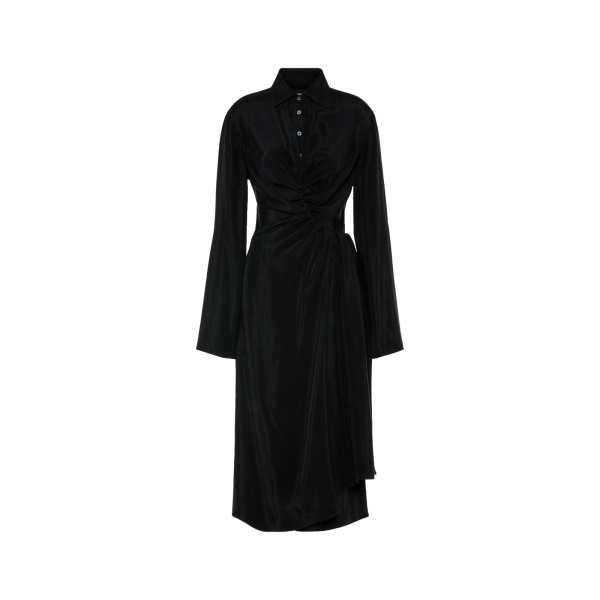 Maison Margiela Draped Shirt Dress in Black | Luxury Shoes 