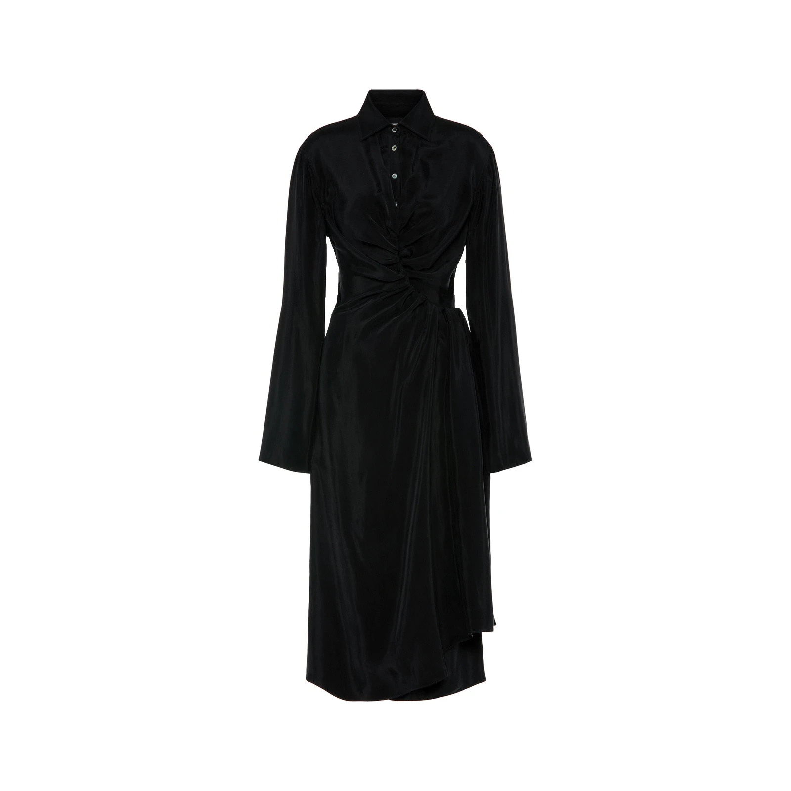 Maison Margiela Draped Shirt Dress in Black Maison Margiela Draped Shirt Dress in Black | Luxury Shoes