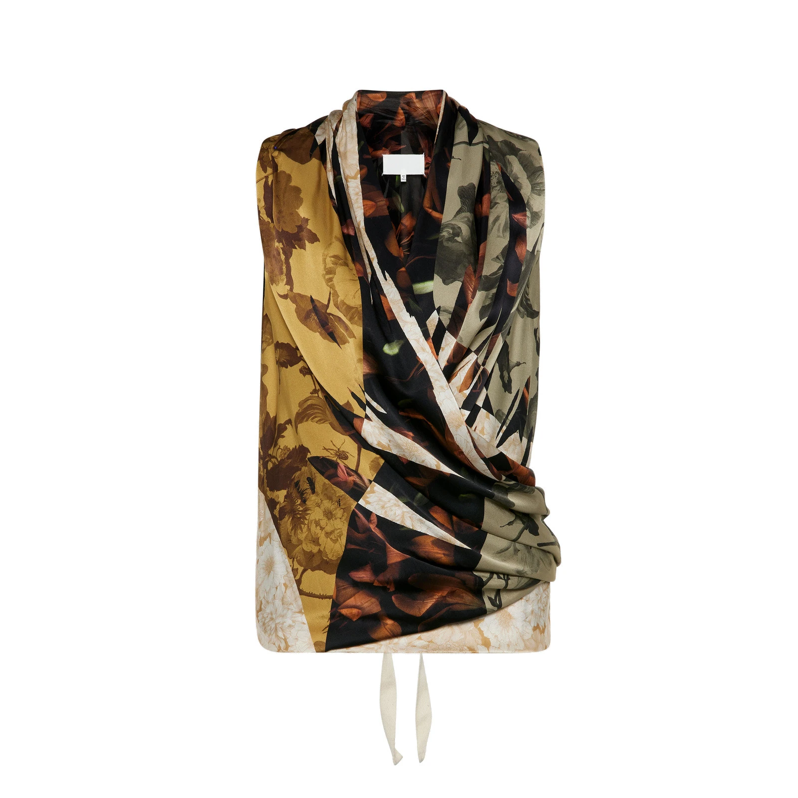 Maison Margiela Draped Silk Top in Ivory Maison Margiela Draped Silk Top in Ivory | Luxury Shoes
