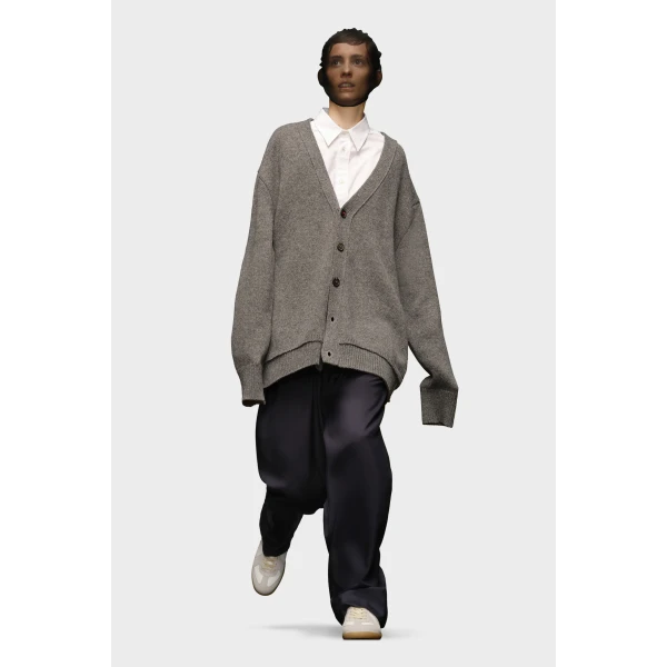 Maison Margiela Elbow Patch Cardigan in Grey | Cardigan | Luxury Shoes 