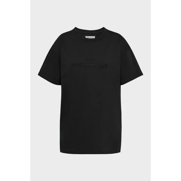 Maison Margiela Embroidered Logo T-Shirt in Black | T-shirts | Luxury Shoes 