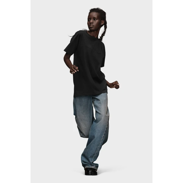 Maison Margiela Embroidered Logo T-Shirt in Black | T-shirts | Luxury Shoes 
